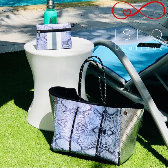 Abby, Trapeze Neoprene Tote Bag Gym bag beach bag - Picture 6 of 8